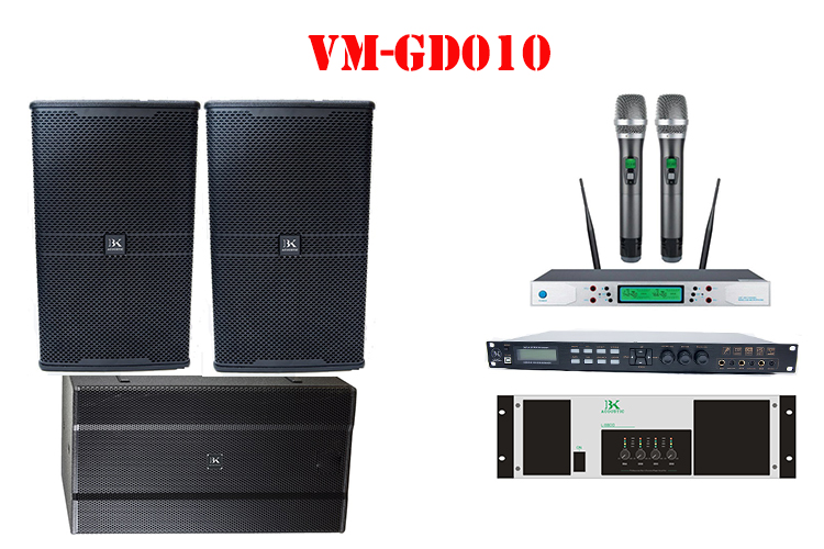Dàn karaoke gia đình cao cấp VM-GD010: Loa BK4012, Sub BKS218, Đẩy BK L8800, Micro BK F3000…