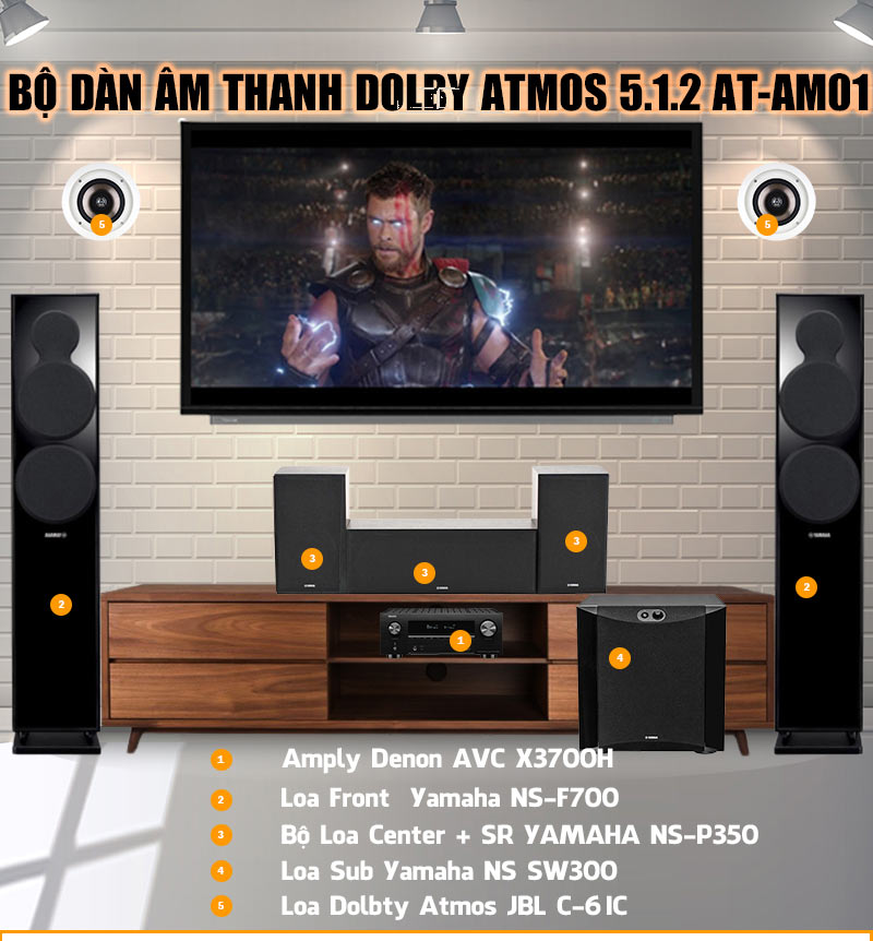 Dàn âm thanh Dolby Atmos 5.1.2 AT-AM01