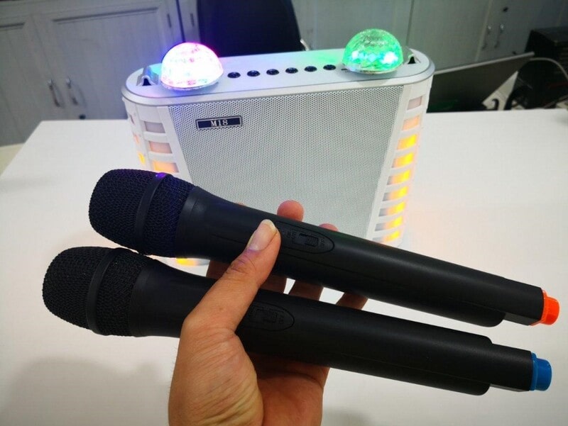 loa hát karaoke mini 2 mic