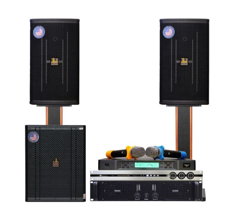 Dàn Karaoke gia đình VM GD935: Loa Full CAVS XB12 Lite + Micro Vatasa T800 + Vang số Vatasa V6 Pro + Cục đẩy công suất Vatasa VA-2500 + Loa Sub CAVS SC715 Bass 40 Active