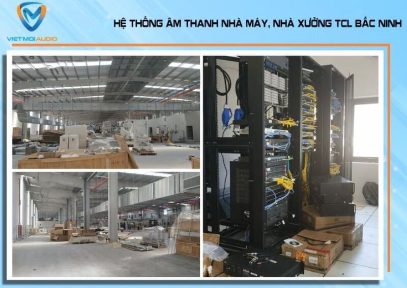 Hệ thống âm thanh do Việt Mới Audio lắp đặt cho nhà máy TCL Bắc Ninh